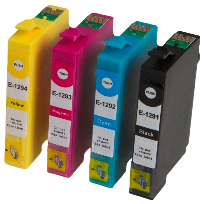 Zestaw tuszy INQ T1291/ T1292/ T1293/ T1294 CMYK do Epson BX305FW/ SX420W/ WF-7525 zamiennik